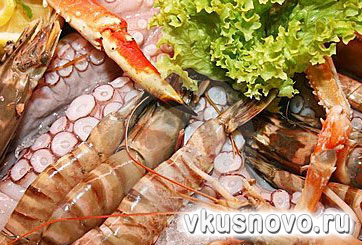 Блюда из морепродуктов, рецепты приготовления креветок, кальмаров и других морепродуктов